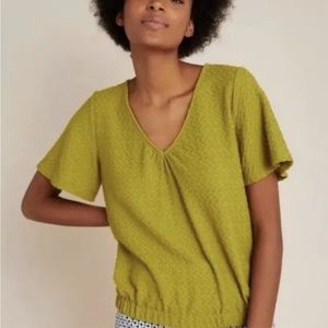 NWT Anthropologie Sunday in Brooklyn Sidonie Top Green Size Medium
